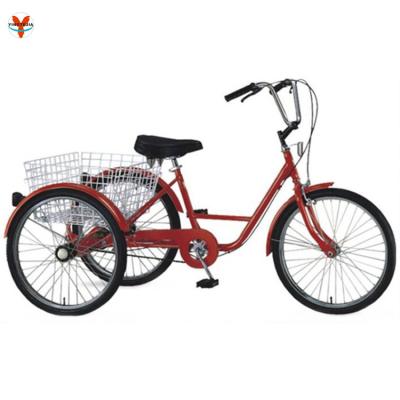 China Steel 2022 women New model adult 24inch 3 wheel bike with basket for sale