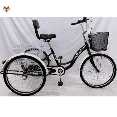 China Steel China hot sale good quality cheap price 24 inch economic tricycle bike adult 3 wheel for sale