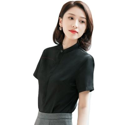 China Wholesale High Quality 100% Cotton Ladies Shirt For Women White Silk Shirt Tops Lady Long Sleeve Office Satin Silk Blouse for sale