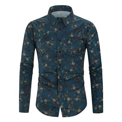 China 100% Polka Dot Casual Polka Dot Shirt Streetwear Design Cotton Long Sleeve Fashion Men Hawaiian Shirt Wholesale Beach for sale