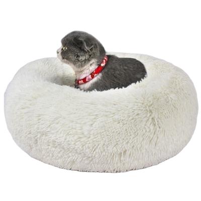 China Travel Cushion Plush Round Dog Bed Explosion Proof Warm Pet Cat Supplies Bed for sale