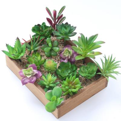 China Eco-friendly Wholesale Artificial Succulents Garden Decoration Simulation Plant Flowers Potted DIY Artificial Succulents Plants for sale