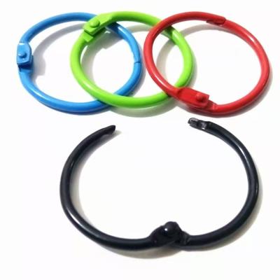 China Daily Colorful Metal Binding Ring Candy Color Baking Paint Opening Ring Electrophoresis Paint Book Loose-Leaf Ring for sale