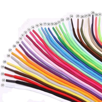 China Factory Direct Flat Axle Round Laces 0.5-2m Color Running Shoe Border Casual Laces 16 for sale