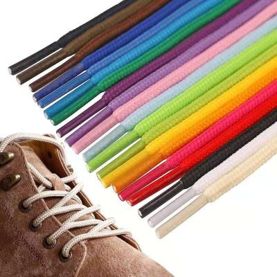 China Flat hot sale outdoor hiking boot laces plastic tip around polyester braided lace for climbing shoes for sale