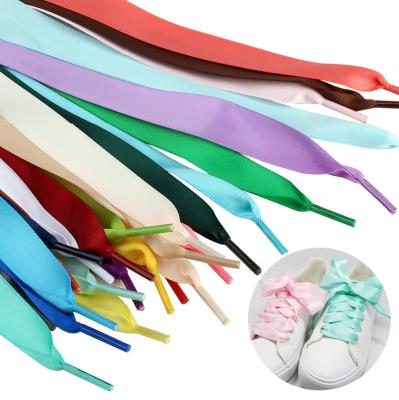 China Sale Available 2CM Fashion Satin Material Flat Color Flat Wide Laces for sale