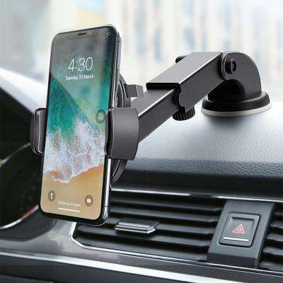 China Easy Install Raxfly Suction Cup Car Mobile Phone Mount Holder Dashboard Car Retractable Cell Phone Holder For Iphone 12 for sale