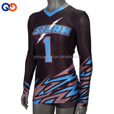 China Beathable Mens Design New Your Own Latest Custom Sublimation Volleyball Team Jerseys Uniform for sale