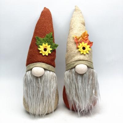 China New Autumn Harvest Festival Gnome Sunflower Doll Gnome Festival Decoration 2021 Thanksgiving Traditional Harvest Festival Elves Plush Gnomes for sale