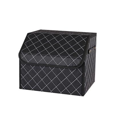 China Organizer Made Leather Material Universal Wear-resistant Box Car Boot Foldable Trunk Cooler Organizer Storage Boxes for sale