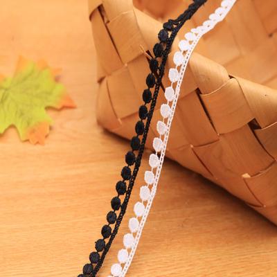 China Office 30days factory price 1cm viable wedding dress strap polyester ribbon embroidery guipure lace garment accessories for sale