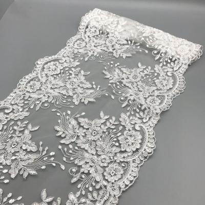 China White African Chemical Trim Guipure Polyester Webbing Garment Accessories Trimming 30cm Eco-friendly Sustainable Lace for sale