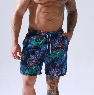 China New Style Plus Size Men's Fashion Print Swim Trunks Drawstring Waist Beach Shorts Whole Men's Swim Shorts for sale