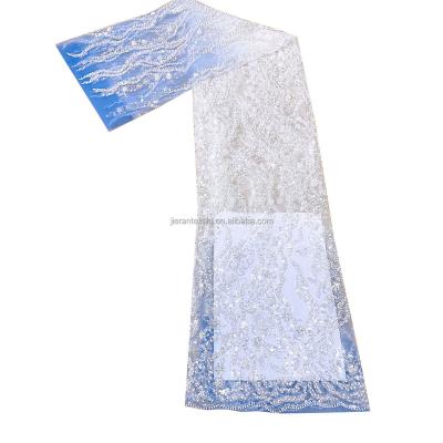 China Breathable Hot Sale Wedding Dress Beaded Embroidered Tube Fabric for sale