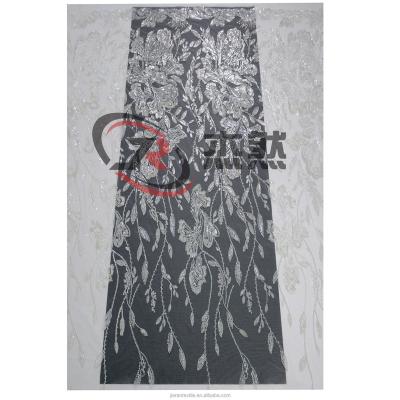 China Breathable high-end quality 2023 white european style sequin beaded lace fabric dress wedding dress tube embroidered dress dress for sale