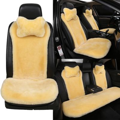 China Universal Cars Eco-friendly Fluffy Natural Fur Car Seat Cover For Auto Accessories for sale