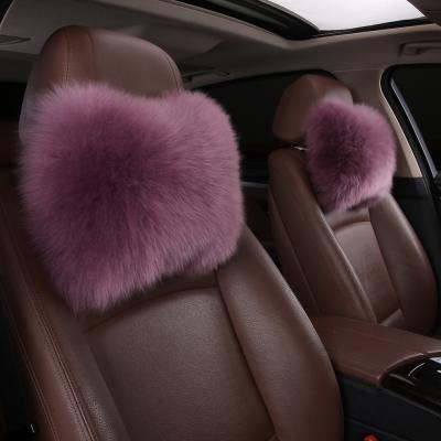 China Winter Wool Sheepskin Fur Long Car Neck Pillow For Adult Women Man, 1 Piece for sale