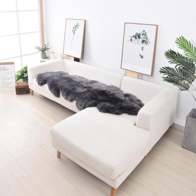 China 80*200CM Anti-Slip Double Skin Dyed Natural Fur Shaggy Sheepskin Area Carpet For Decor Home Textile for sale