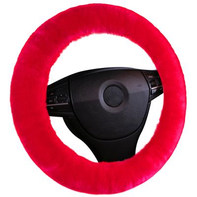 China Wool popular luxury car sheepskin steering wheel cover for interior car accessories by OGLAND for sale