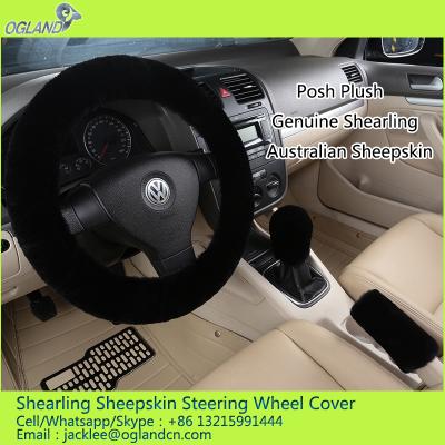 China Popular Heated Sheepskin Car Interior Accessories Steering Wheel Cover for sale