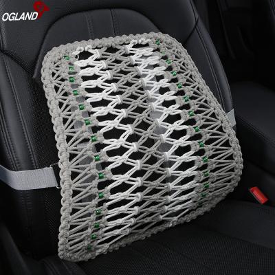 China Linen Safety Knot Massage Travel Waist Back Support Pillow Anti-Decubitus Styling Lumbar Cushion For Car Seat Chair Ventilated Cushioning for sale