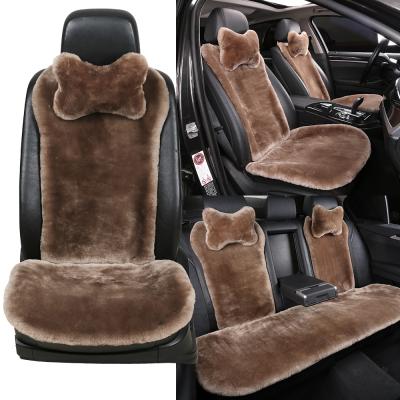 China Universal Cars Shearling Sheepskin Wool Car Seat Cover Universal For Auto Accessories for sale