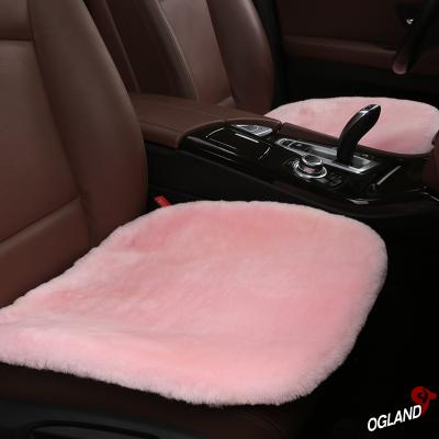 China Car Front Seat Pink Fur Sheepskin Adult Heated Car Front Cushion for sale