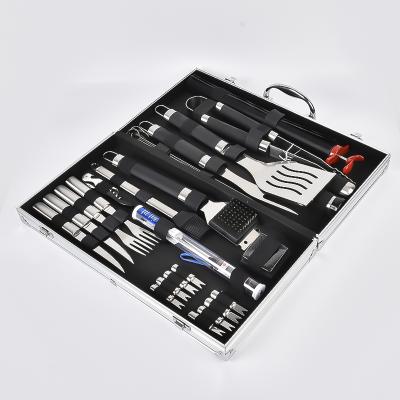 China Easily Cleaned Stainless Steel BBQ Grill 19 Piece BBQ Grill Tool Kit With Aluminum Box Set for sale