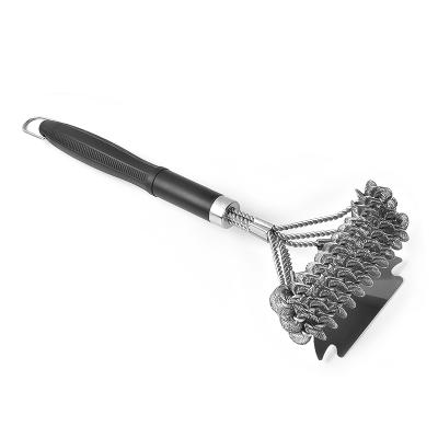 China Household Stainless Steel Tool Easily Cleaned Effective Cleaning BBQ Grills Steel Wire Barbecue Cleaning Brush for sale