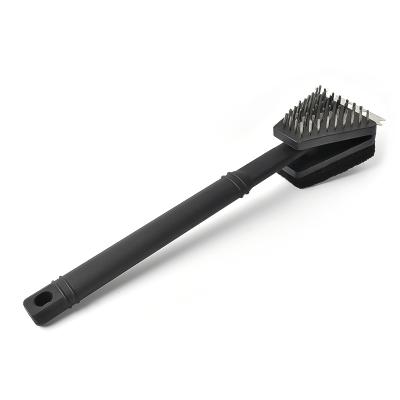 China Easily Cleaned Unique Design Barbecue Steel Wire Handle Brush Grill Cleaning Brush for sale