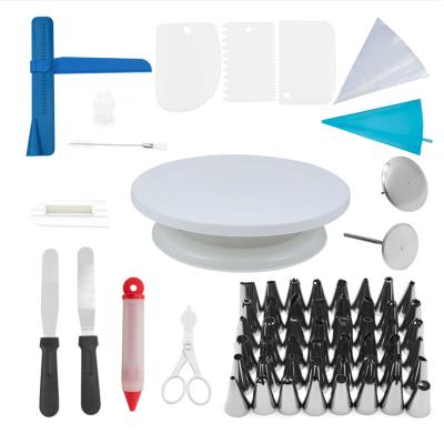 China Viable Cake Decorating Consumables Batch 164 Pcs Baking Tool Kit Cake Tool Cake Turntable Set for sale