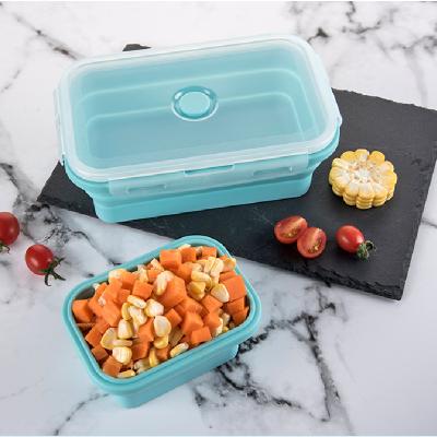 China Durable Collapsible Foldable Silicone Food Setlunch Microwave Silicone Storage Box Freshness Preservation Kitchen Gifts for sale