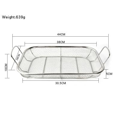 China High Quality Easily Cleaned Barbecue BBQ BBQ Stainless Steel Grill Grate Tray With Two Handles for sale