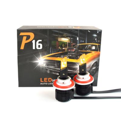 China Aluminum Alloy P16 LED 2 Pcs/Set Hot Sale Car Lightst 9005 Raych 9006 9012 Super Bright 100W 20000LM 6500K Head Lamp For Auto Headlights for sale