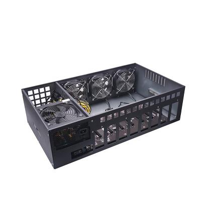 China With Newest Fan Advantage Price 55mm B75 B85 55mm Wholesale 8gpu Cards Case With PSU Power Supply Cpu Chassis Frame Installation 8 Gpu Case . 2000w for sale