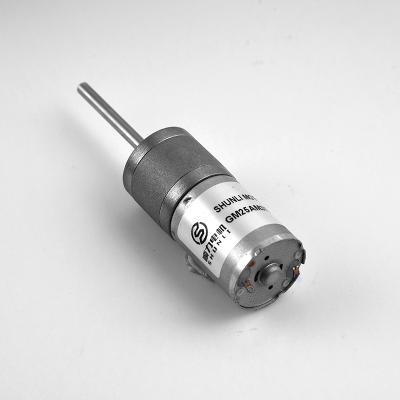 China Totally Enclosed Shunli Diameter Gear Box 25mm 25mm*4mm Long Shaft 6v 12v 24v Rpm Central DC Gear Motor Metal Gearbox Long Brush Gear Motors for sale