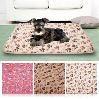 China Cat Blanket Bed Mat Sofa Mat Soft Warm Fleece Paw Print Pet Puppy Dog Viable Pet Product Cushion Blanket Towel for sale