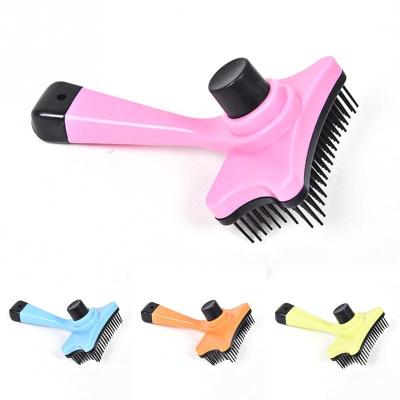 China Viable Hot Sale Self Cleaning Slicker Plastic Dog Brush Efficient Dog Grooming Comb for sale