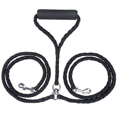 China Sustainable Double Double Dog Leash No Tangle Soft W Handle For Two Dogs for sale