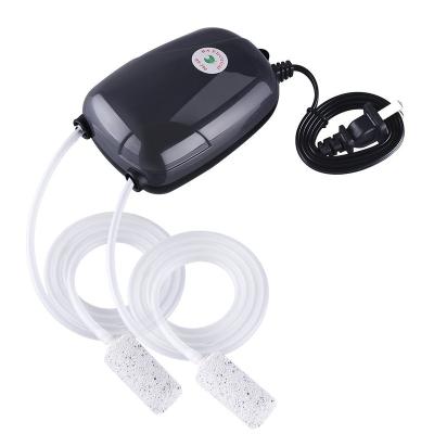 China 5W Aquarium Compressor Mini Aerator Oxygen Pump Double Outlet Compressor Silent Air Stones/2M Silicone Tubes 2 for sale