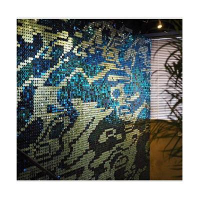 China Waterproof+Eco-friendly Sequin Wall Panels Decorativo 4d Fiestas Gusset Glitter Background Shimmer Anti-UV Outdoor Panel for sale