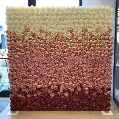 China Fashional Artificial Flower Arrangement Wall Backdrop with Flowers 40 x 60 Panel Foliage Wedding Artificial Silk Flower Decorative Wall for sale