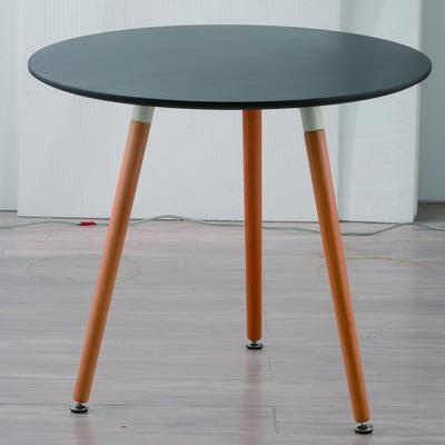 China Simple style Modern Design Small 80*74cm MDF Round Coffee Table on wooden legs for sale