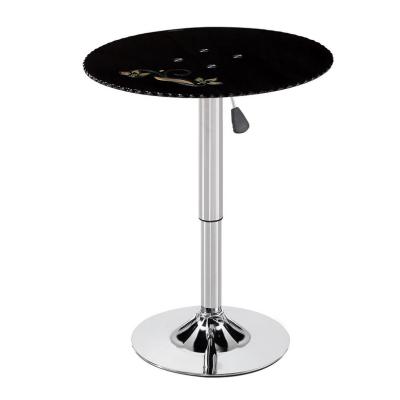 China Modern Cool Modern Home Cheap Custom Used High Design Metal Adjustable Lift Round Bar Table Furniture In Painted, Diameter 23.5Ft for sale