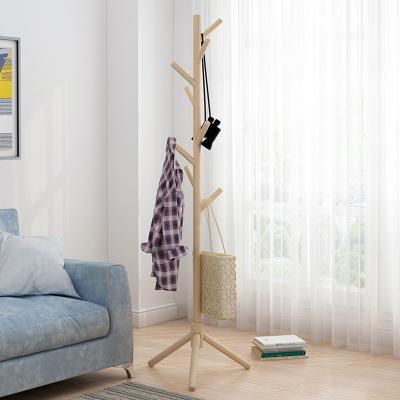 China Adjustable (other) Free Standing Clothes Hanging Coat Hanger Stand / Portable Clothing Wooden Coat Rack for sale