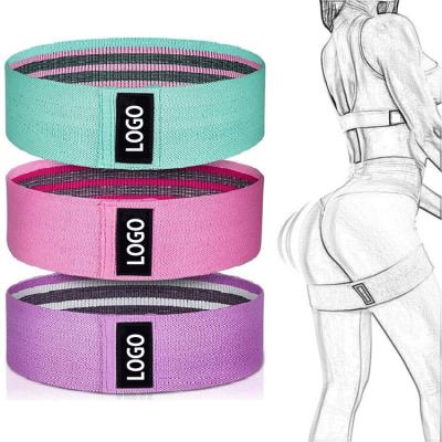 China Latex Yarn Factory Supply Loop Fabric Resistance Band For Women 3 Levels Booty Bands For Legs And Butt (Set 3) Exercise Workout Bands for sale