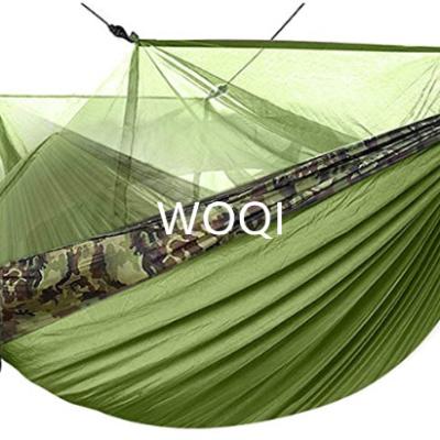 China WOQI Lightweigh Traditional Camping Swing Double And Single Portable Hammocks With Mosquito Net for sale