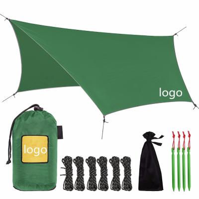 China Woqi Lightweight Portable Waterproof Tarp Shelter Sunshade Rainfly Tarp Hammock Rain Fly Tent Camping Tarp for sale