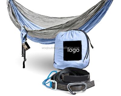 China Woqi Durable Outdoor Furniture Camping Nylon Hammock Drop Shipping Lightweight Portable Outdoor Furniture Camping Nylon Hammock for sale