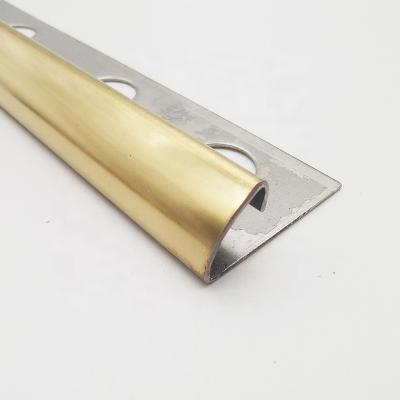 China Modern Foshan Sunvin Gold Mirror Galvanized SUS304 Cuvered Stainless Steel Profiles Metal Tile Edge Trim for sale